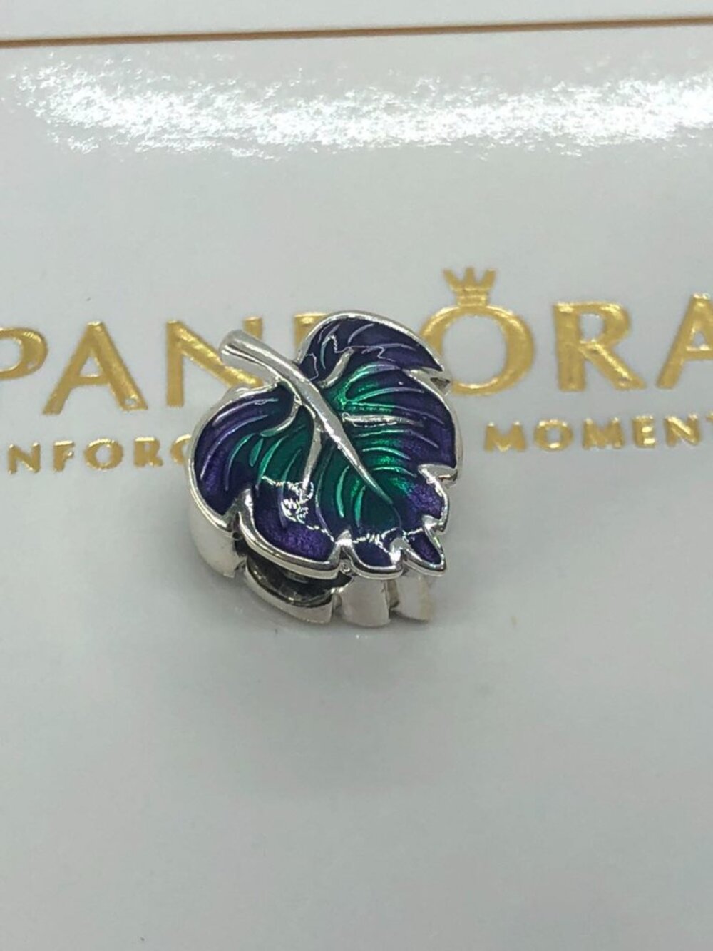Pandora Purple & Green Leaf Charm